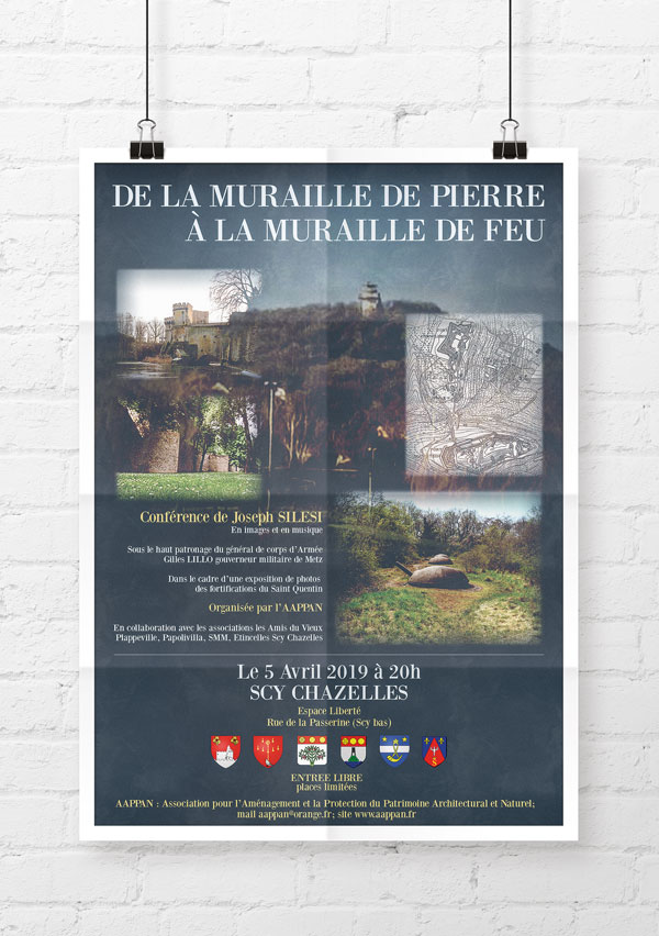 Affiche AAPPAN à l'occasion d'une conférence sur les fortifications du St Quentin