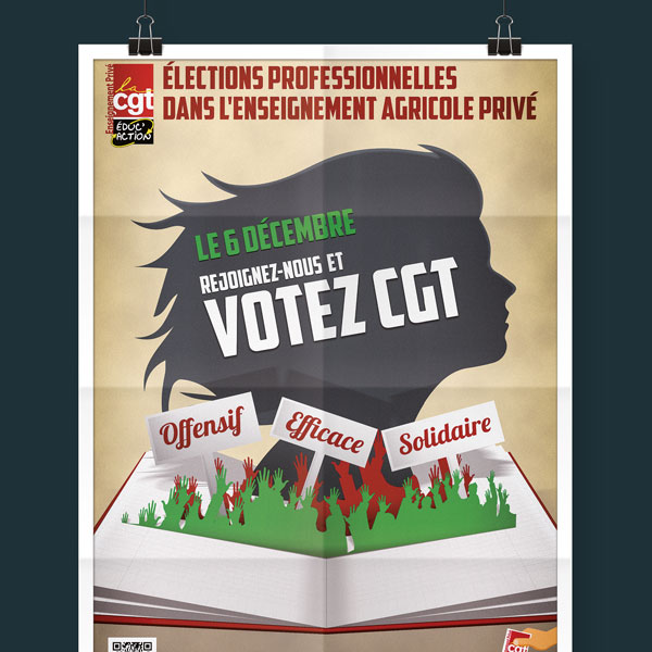 Affiche élections professionnelles dans l'enseignement agricole