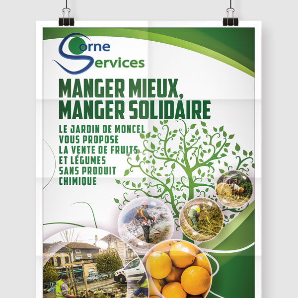 Affiche Orne Services - travaux dans le domaine des espaces verts 